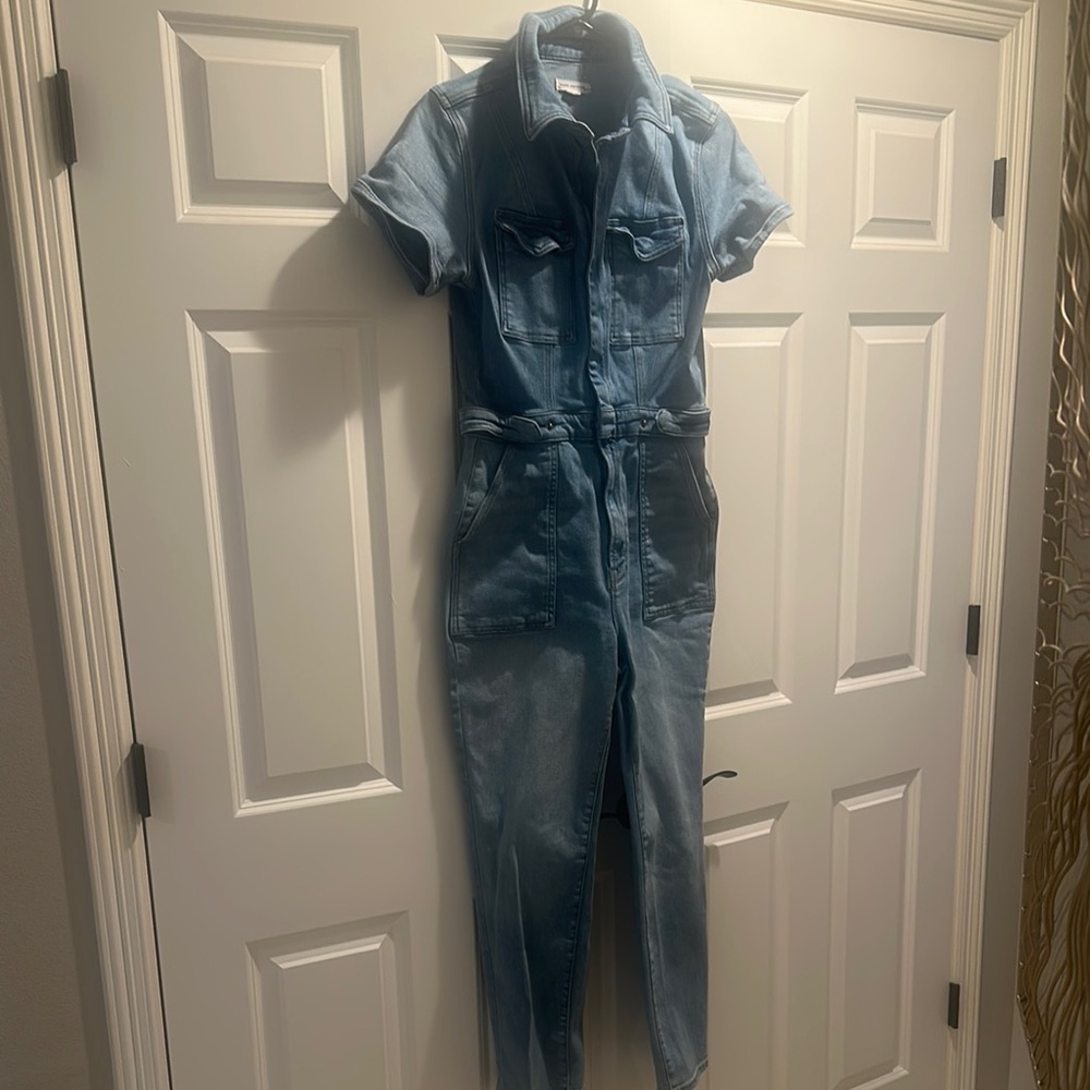 Good American Light Blue Denim Jumpsuit